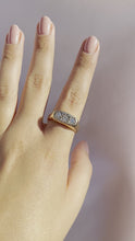 Load and play video in Gallery viewer, Vintage 14k Old European Diamond Trilogy Starburst Ring 1998 0.60 cts