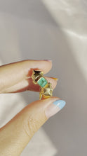Load and play video in Gallery viewer, Vintage 18k Emerald Diamond Panther Duo Ring