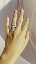 Load and play video in Gallery viewer, Vintage 14k Aquamarine Diamond Cocktail Ring