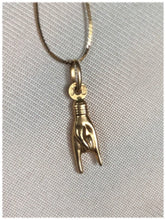 Load image into Gallery viewer, 14k Solid Gold Mano Cornuto Italian Hand Charm Pendant