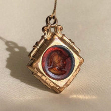 Load image into Gallery viewer, Antique Carnelian Warrior Intaglio Seal Watch Fob Pendant 1800s