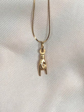 Load image into Gallery viewer, 14k Solid Gold Mano Cornuto Italian Hand Charm Pendant