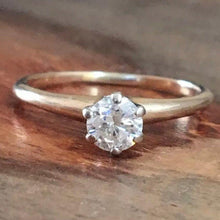 Load image into Gallery viewer, Vintage 14k Solitaire Diamond Engagement Ring