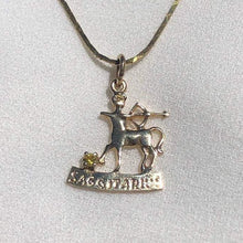 Load image into Gallery viewer, Vintage 14k Gold Topaz Sagittarius Centaur Charm Pendant November December Zodiac
