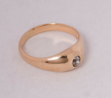 Load image into Gallery viewer, Antique 14k Gold Diamond Gypsy Signet Pinky Ring