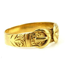 Load image into Gallery viewer, Vintage 9k Yellow Gold Double Belt Buckle Ring
