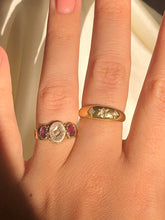 Load image into Gallery viewer, Antique 9k Gold Garnet and Champagne Diamond Ring