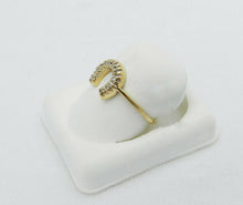 Load image into Gallery viewer, 10k Gold Diamond Lucky Horseshoe U Ring