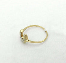 Load image into Gallery viewer, 10k Gold Diamond Lucky Horseshoe U Ring