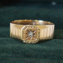 Load image into Gallery viewer, Antique 9k Gold Diamond Gypsy Ring