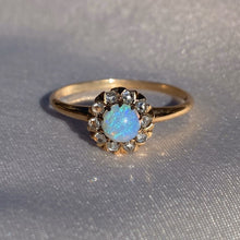 Load image into Gallery viewer, Antique 10k Gold Opal Diamond Cluster Ring