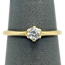 Load image into Gallery viewer, Victorian 14k Gold Old European Cut Solitaire Diamond Belcher Ring