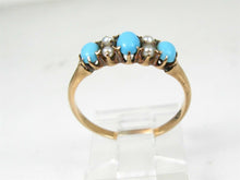 Load image into Gallery viewer, Antique Victorian Turquoise Pearl 10k Gold Ring