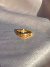 Load image into Gallery viewer, Antique Diamond Gypsy Trilogy Starburst 18k Gold Band Ring