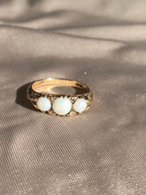 Load image into Gallery viewer, Vintage Gypsy Opal Diamond 9k Gold Trilogy Ring