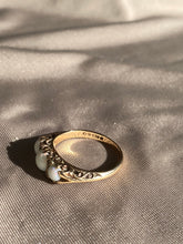 Load image into Gallery viewer, Vintage Gypsy Opal Diamond 9k Gold Trilogy Ring