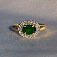 Load image into Gallery viewer, Vintage 9k Gold Peridot Diamond Crown Ring