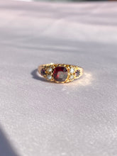 Load image into Gallery viewer, Antique Edwardian Garnet Pearl Amethyst 9k Gold Ring