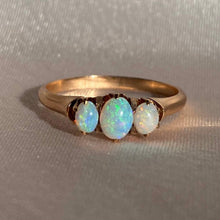 Load image into Gallery viewer, Antique Victorian Opal 14k Gold Trilogy Cabachon Ring