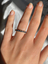 Load image into Gallery viewer, Vintage 9k Gold Sapphire Ring Stacker Band