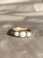 Load image into Gallery viewer, Vintage Gypsy Opal Diamond 9k Gold Trilogy Ring