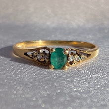 Load image into Gallery viewer, Vintage 14k Gold Emerald and Diamond Ring