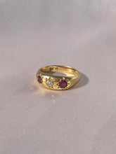 Load image into Gallery viewer, Antique 18k Gypsy Ruby Diamond 1890 Ring