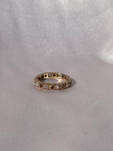 Load image into Gallery viewer, Vintage 9k Eternity Etruscan Garnet Pearl Ring