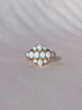 Load image into Gallery viewer, Vintage Opal Diamond Cluster 9k Ring