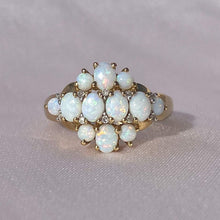Load image into Gallery viewer, Vintage Opal Diamond Cluster 9k Ring