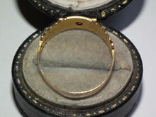 Load image into Gallery viewer, Antique Ruby Pearl Gypsy 15k Gold 1896 Ring