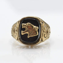 Load image into Gallery viewer, Vintage 9k Tiger Onyx Signet Ring