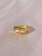 Load image into Gallery viewer, Antique 18k Diamond Gypsy Boat Ring