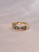 Load image into Gallery viewer, Vintage 9k Sapphire Diamond Crossover Ring