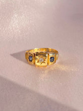 Load image into Gallery viewer, Antique 18k Diamond Sapphire Gypsy Ring