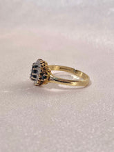 Load image into Gallery viewer, Vintage Sapphire Diamond Cluster Ring 1993