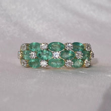 Load image into Gallery viewer, Vintage 9k Emerald Sapphire Ring