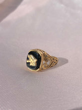 Load image into Gallery viewer, Vintage 9k Tiger Onyx Signet Ring