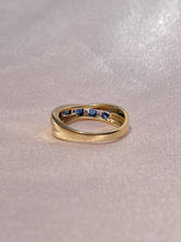 Load image into Gallery viewer, Vintage 9k Sapphire Diamond Crossover Ring