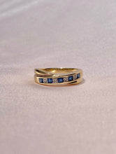 Load image into Gallery viewer, Vintage 9k Sapphire Diamond Crossover Ring