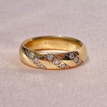 Load image into Gallery viewer, Vintage 9k Diamond Domed Ring Band