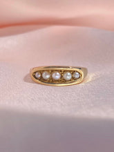 Load image into Gallery viewer, Vintage 9k Pearl Boat Ring