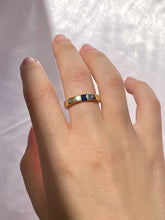 Load image into Gallery viewer, Vintage 9k Gypsy Set Sapphire Diamond Band