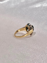 Load image into Gallery viewer, Vintage 9k Sapphire Diamond Oval Cluster Ring