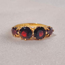 Load image into Gallery viewer, Vintage 9k Garnet Eternity Ring