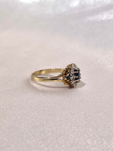 Load image into Gallery viewer, Vintage Sapphire Diamond Cluster Ring 1993