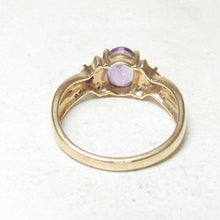 Load image into Gallery viewer, Vintage 14k Lavender Amethyst Diamond Twist Ring