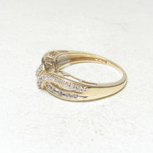 Load image into Gallery viewer, Vintage 10k Diamond Crossover LOVE Ring