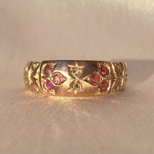 Load image into Gallery viewer, Antique 9k Deco Ruby Diamond Ring 1930