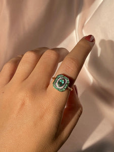 Emerald Diamond Target Deco Ring